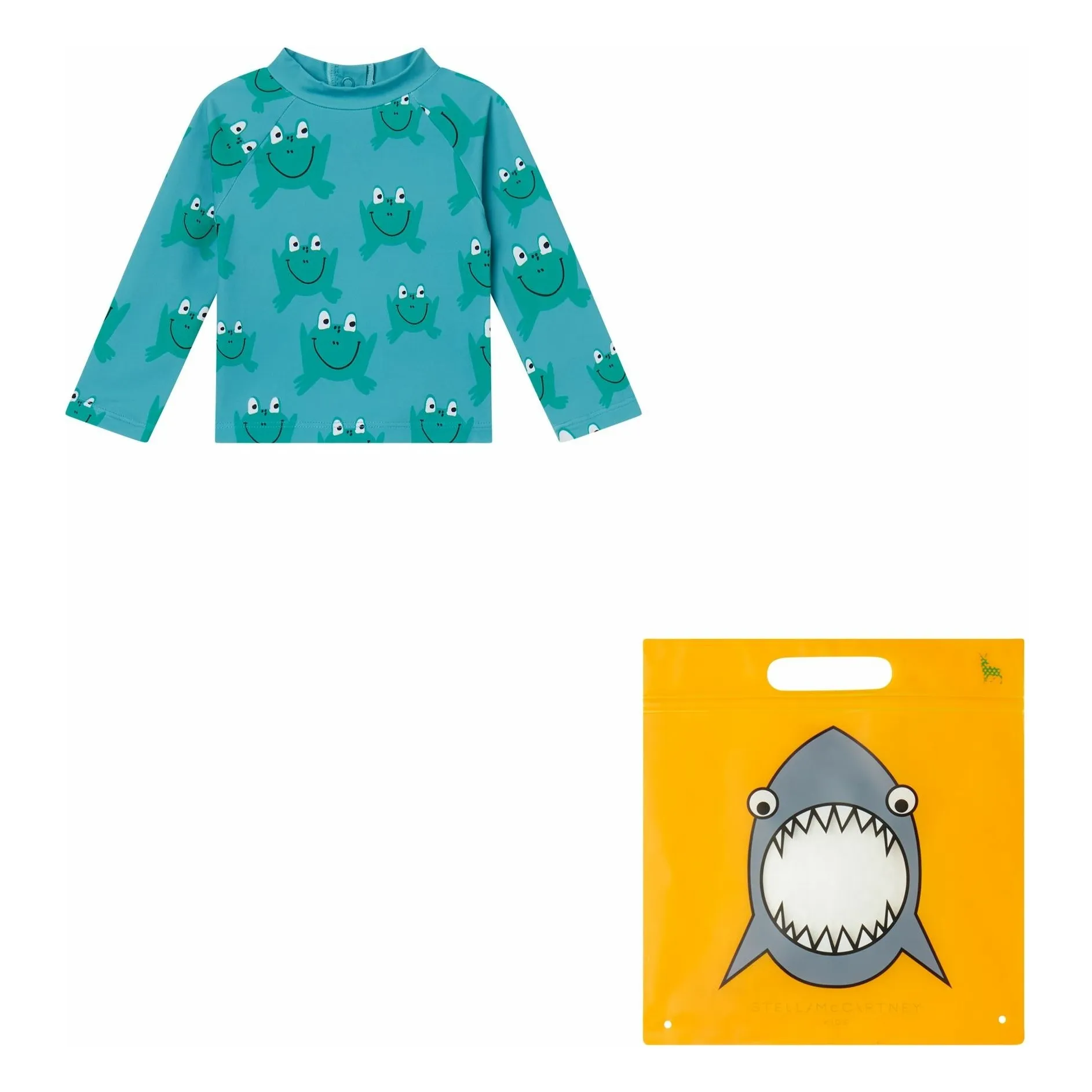 Stella Mccartney Kids Blue Anti-Uv Frog T-Shirt