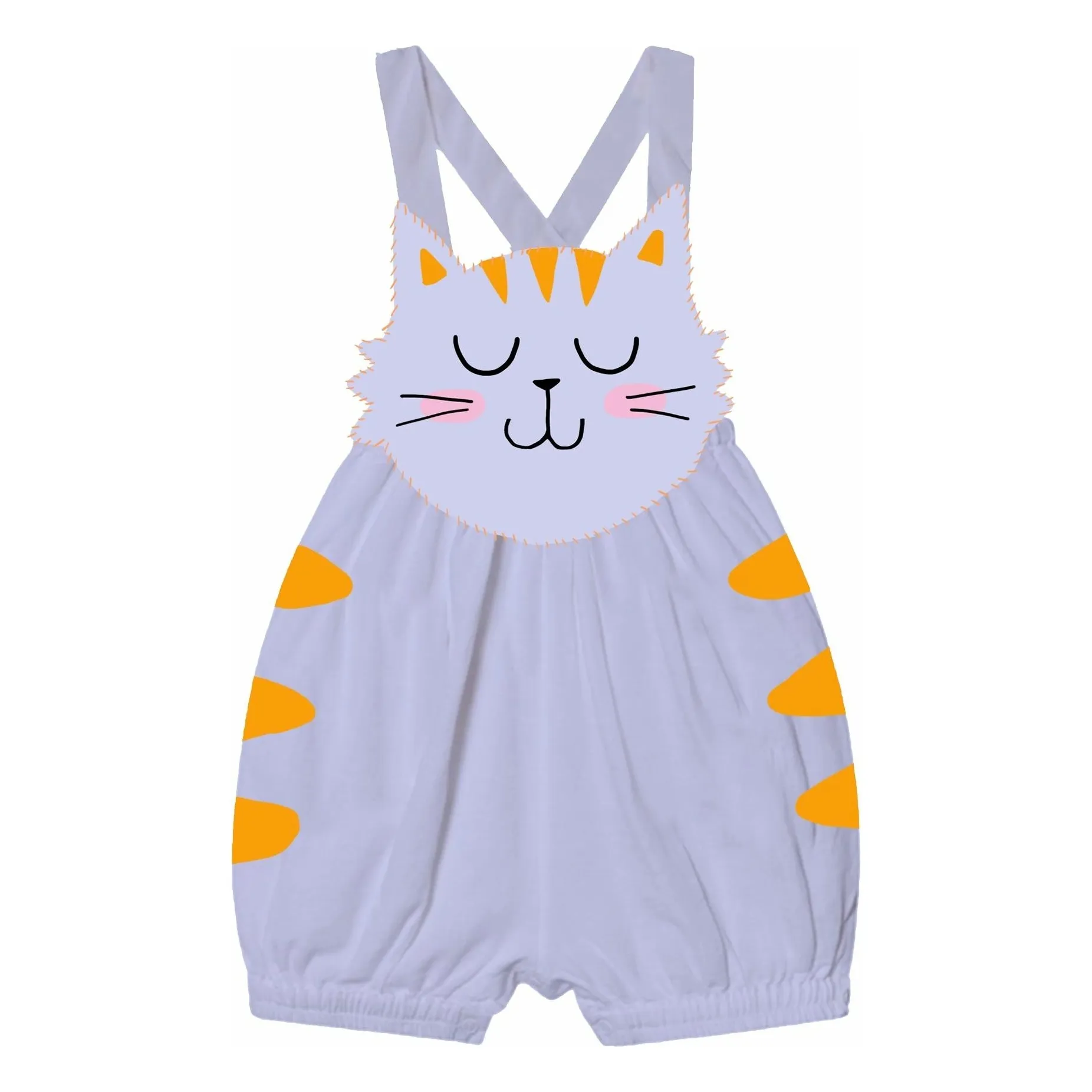 Stella Mccartney Kids Lilac Cat Overalls