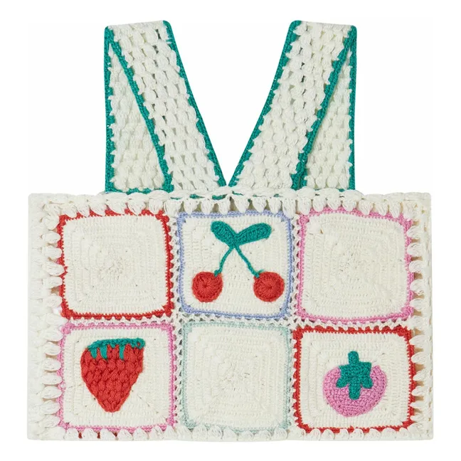 Top in rete alla frutta | Ecru