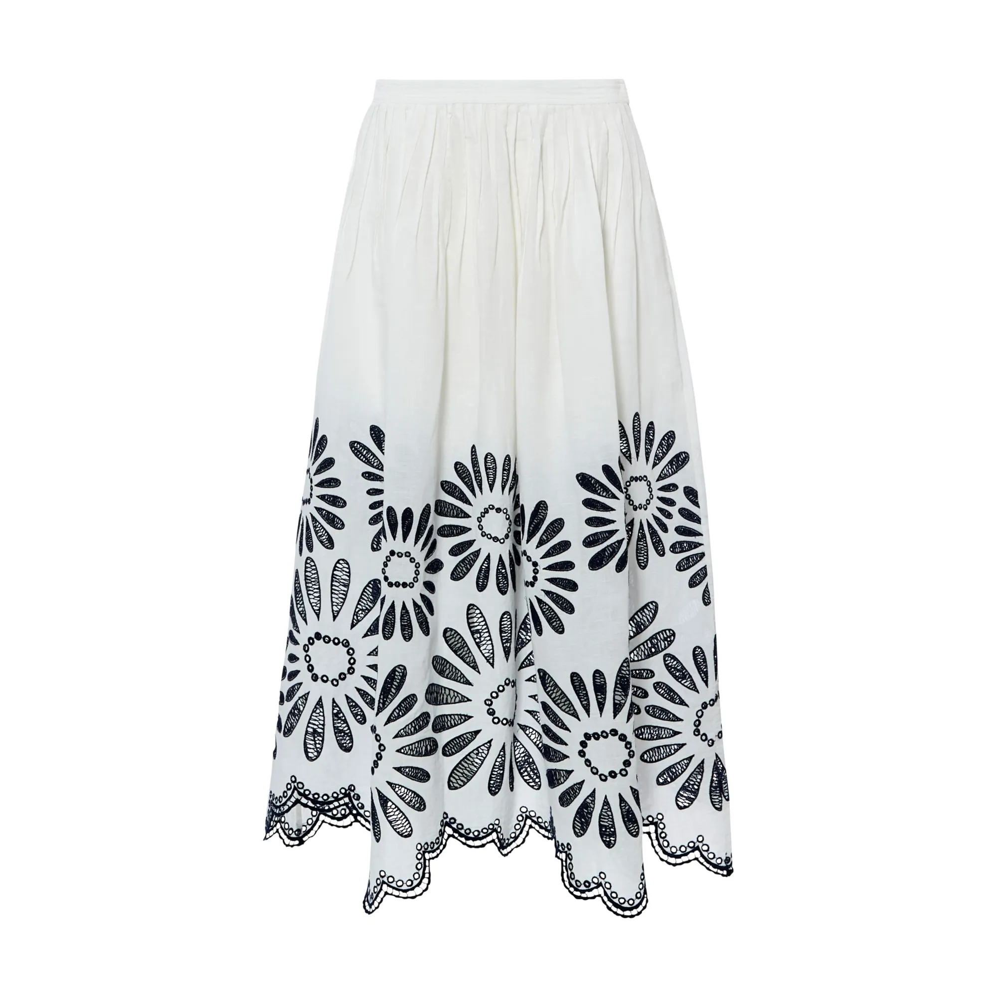 Ulla Johnson White Annisa Linen And Cotton Skirt