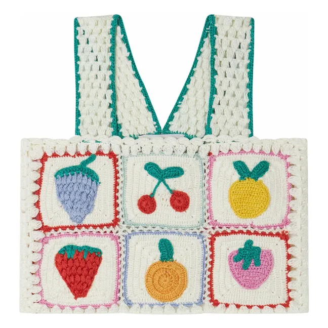 Top in rete alla frutta | Ecru