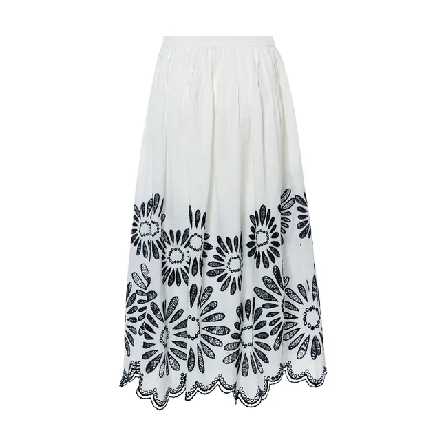 Annisa Linen and cotton skirt | White