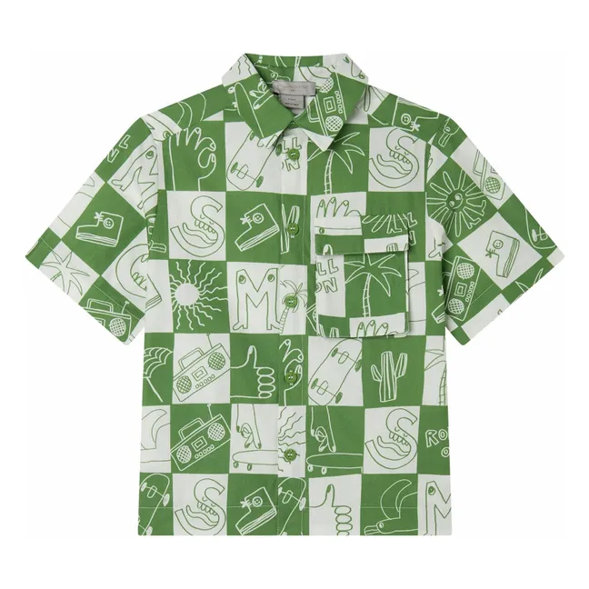 Camicia skater Popeline | Verde