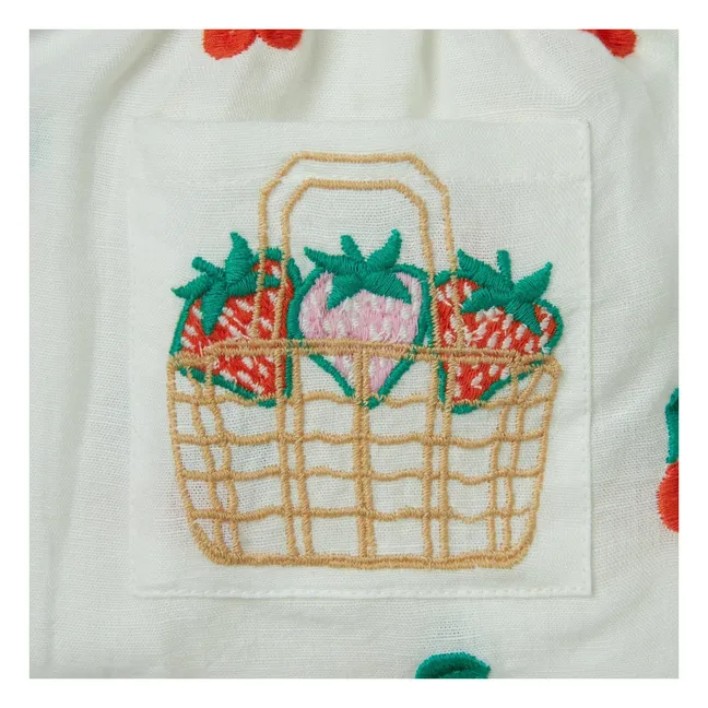 Set Top und Bloomer Kirschen Leinen | Seidenfarben