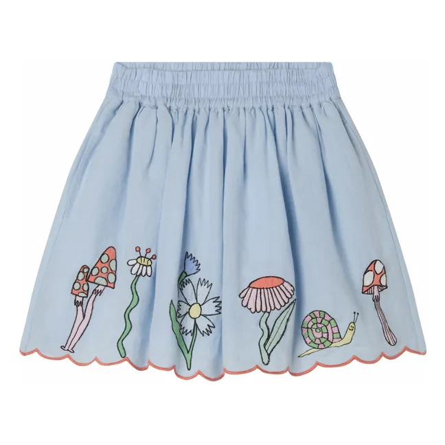 Gonne a fiori in lino | Azzurro