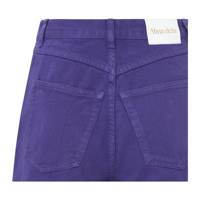 Pantalones cortos vaqueros deshilachados de algodón orgánico | Azul