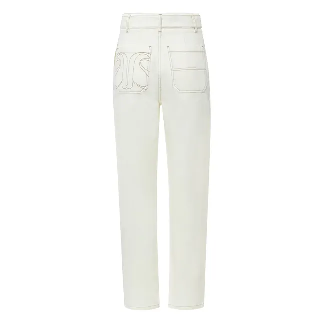 Paper Bag jeans in organic cotton | Off white
