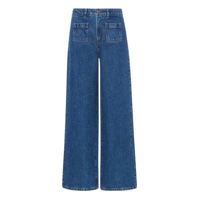Organic Cotton Flare Jeans | Denim brut