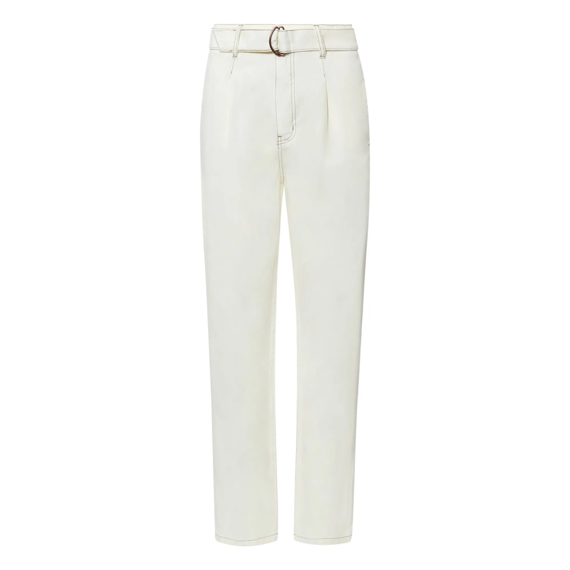 Alma Deia Off White Paper Bag Jeans In Organic Cotton