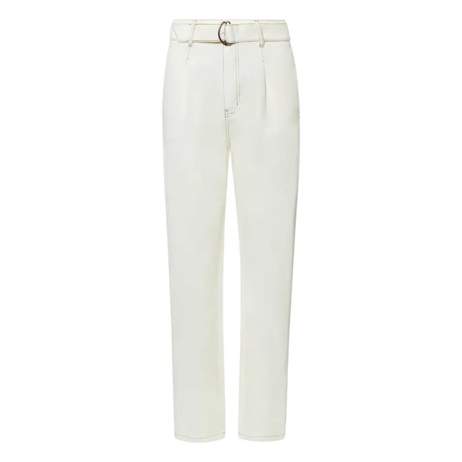 Paper Bag jeans in organic cotton | Off white