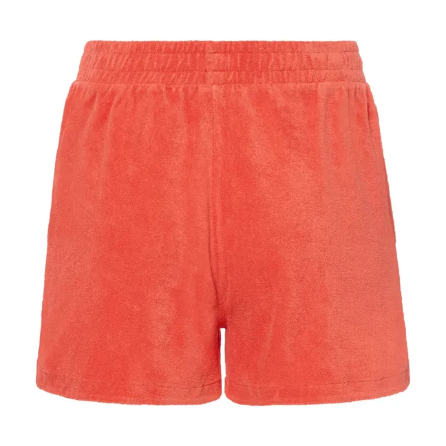 Organic cotton terry shorts | Coral