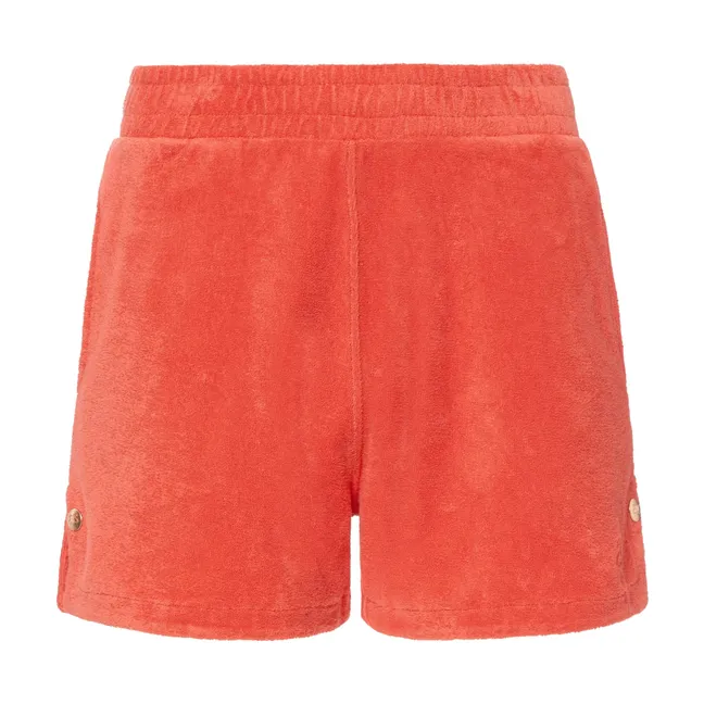 Pantalones cortos de rizo de algodón ecológico | Coral