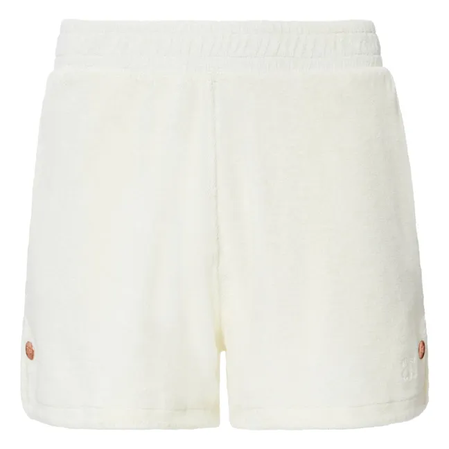 Pantalones cortos de rizo de algodón ecológico | Blanco Roto