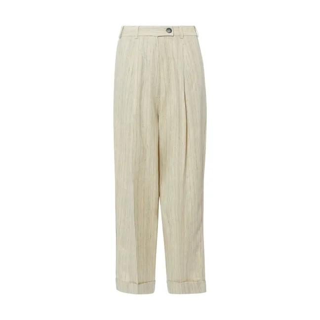 Men's Linen Slub Pants | Cream
