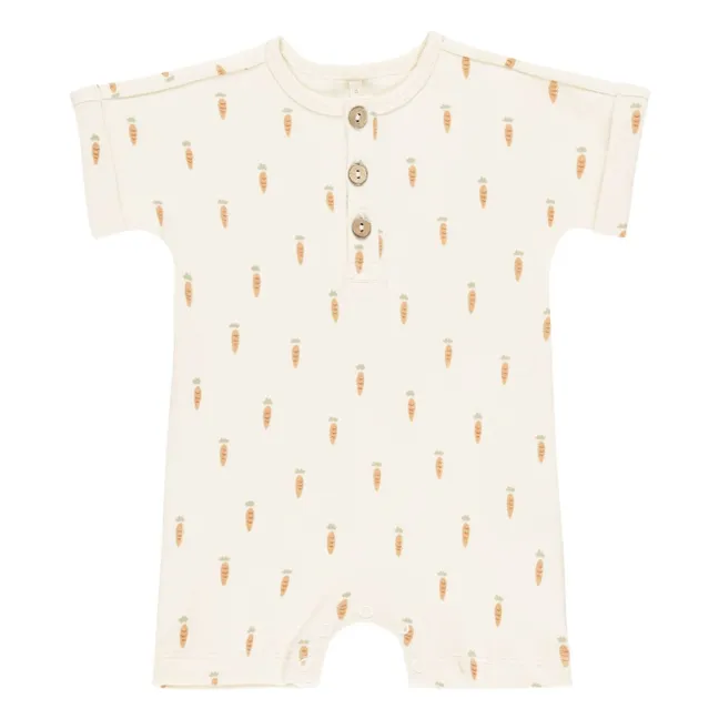 Short-sleeved jumpsuit  | Ecru
