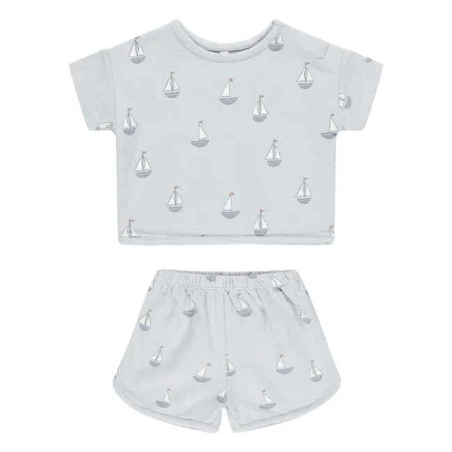 Ensemble T-shirt et Short Voiliers | Bleu gris