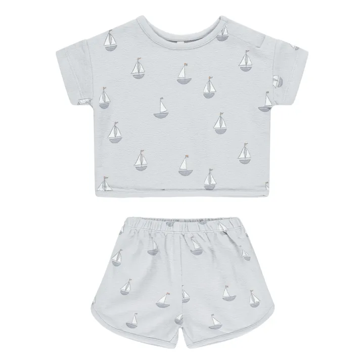 Ensemble T-shirt et Short Voiliers | Bleu gris- Image produit n°0