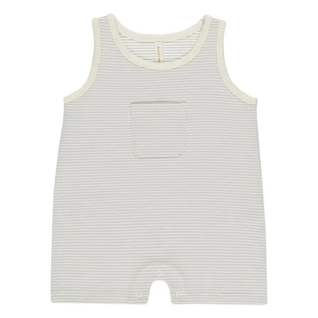 Combishort Rayures Poche | Ecru