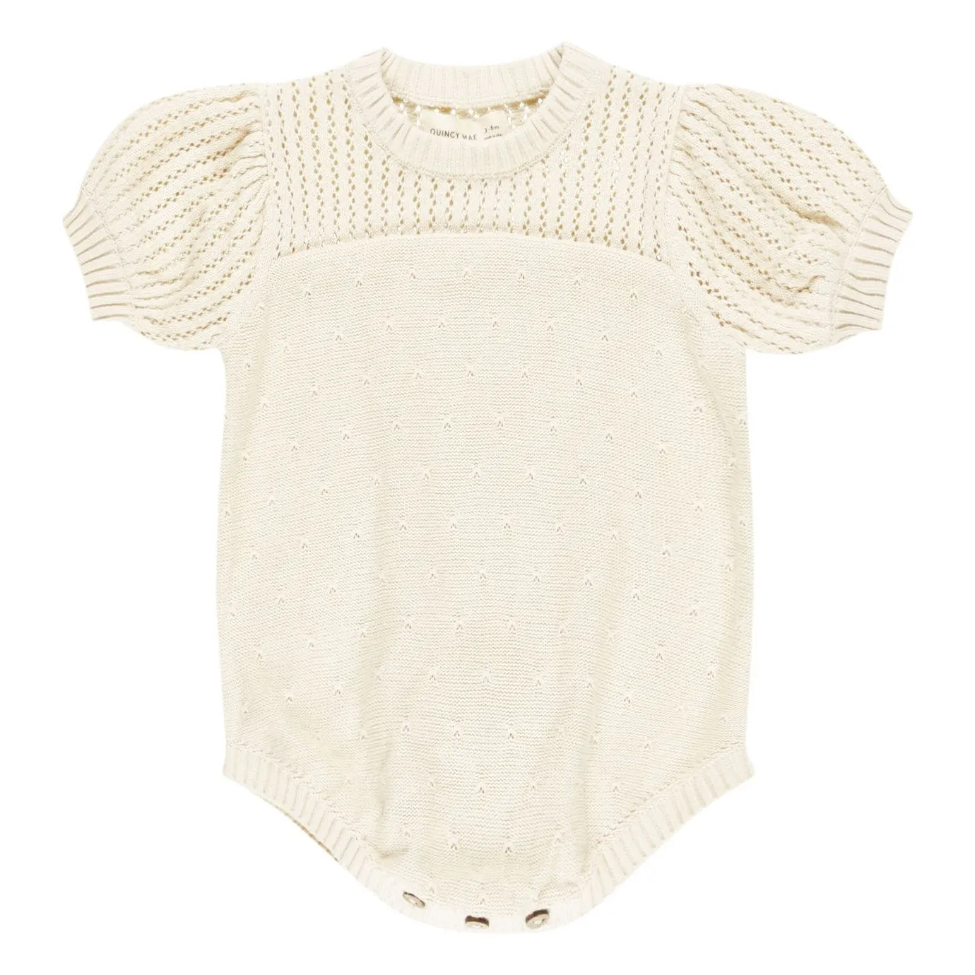 Quincy Mae Ecru Mesh Romper