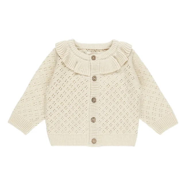 Gilet Col Volants | Ecru