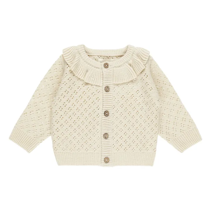 Gilet Col Volants | Ecru- Image produit n°0
