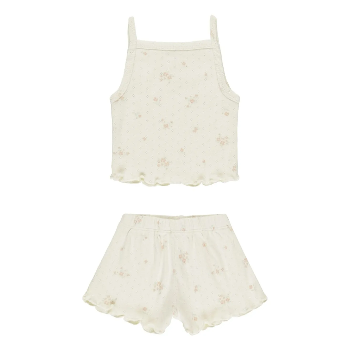 Quincy Mae Ivory Flower Tank And Short Set