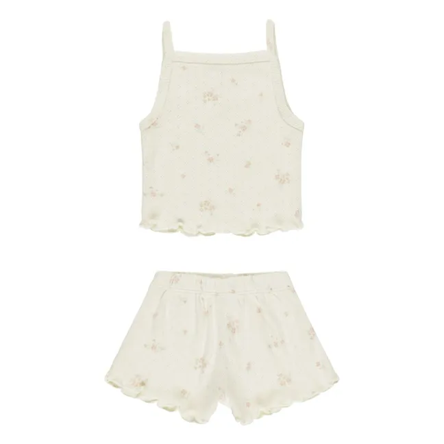 Flower Tank and Short Set | Ivory