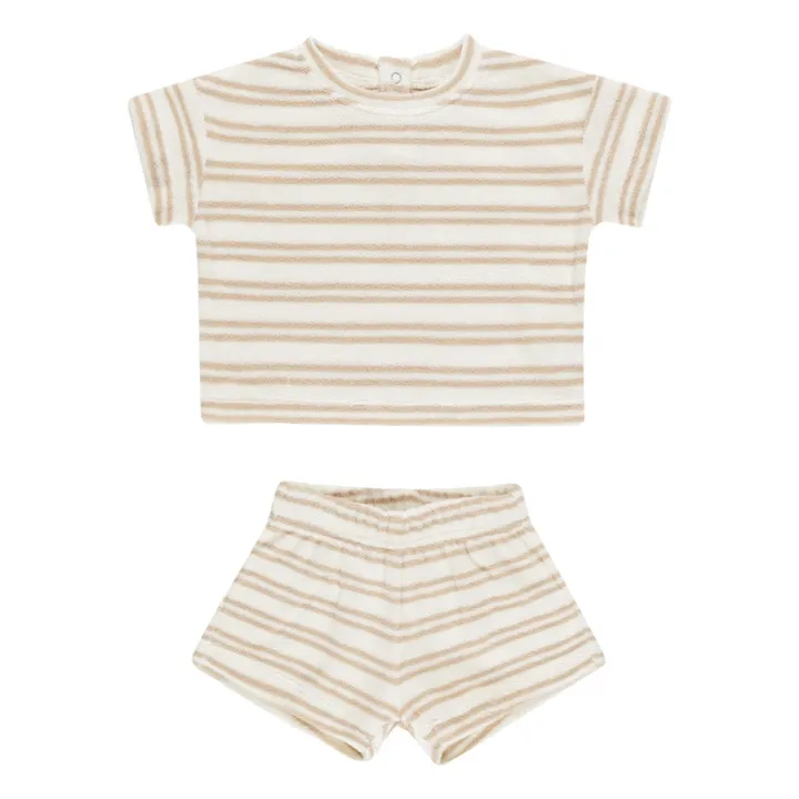 Ensemble T-shirt et Short Terry Eponge | Ivoire- Image produit n°0