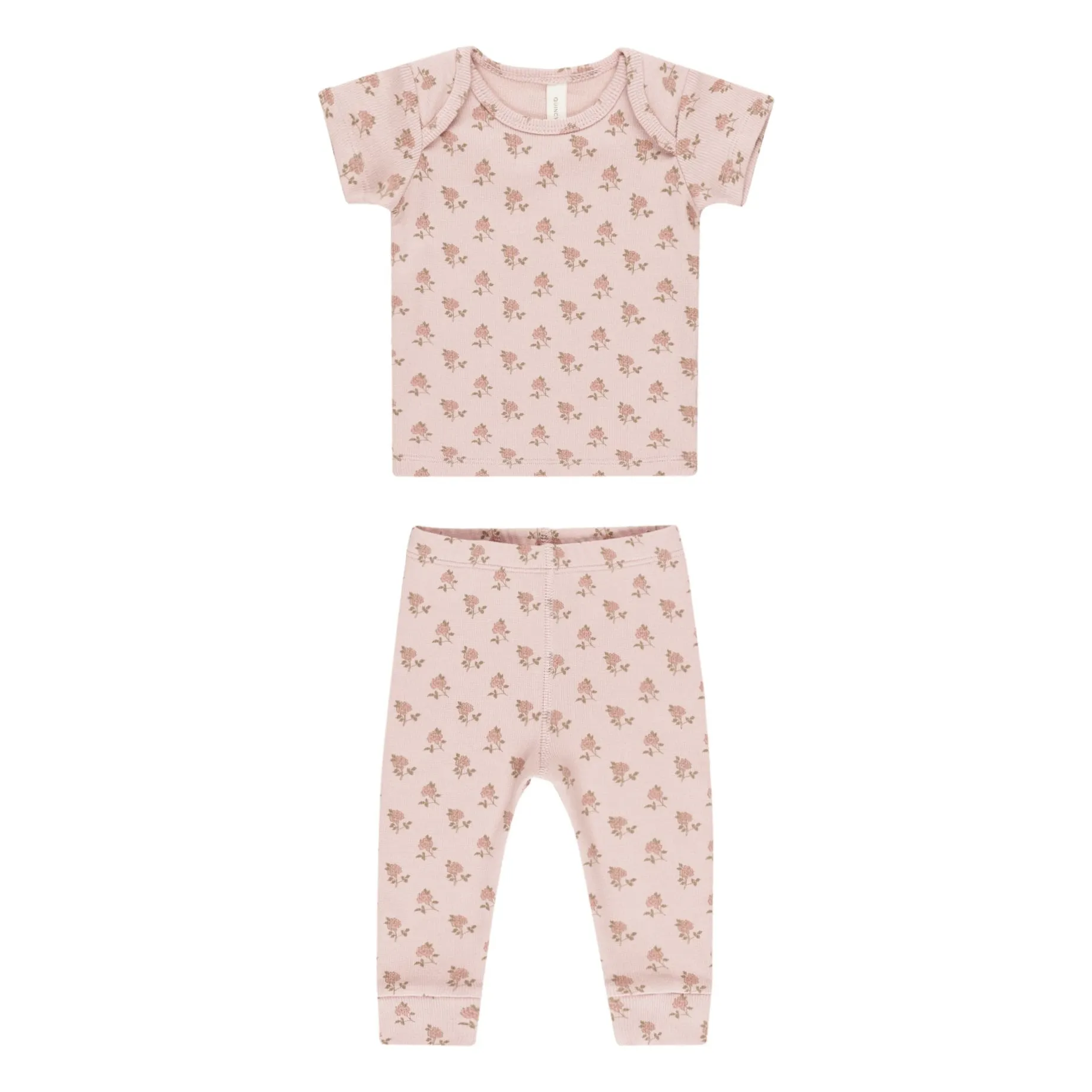 Quincy Mae Pink Roses T-Shirt And Legging Set