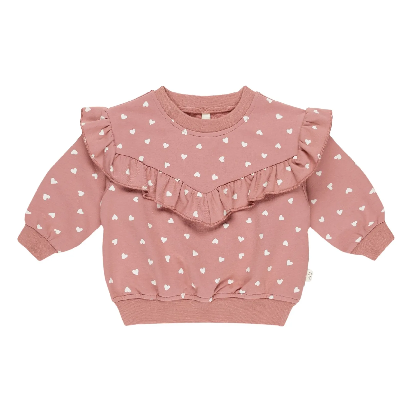 Quincy Mae Dusty Pink Ruffle Sweatshirt