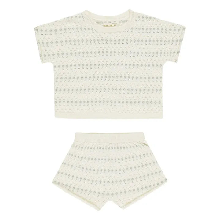 Ensemble T-shirt et Short Maille | Ivoire- Image produit n°0