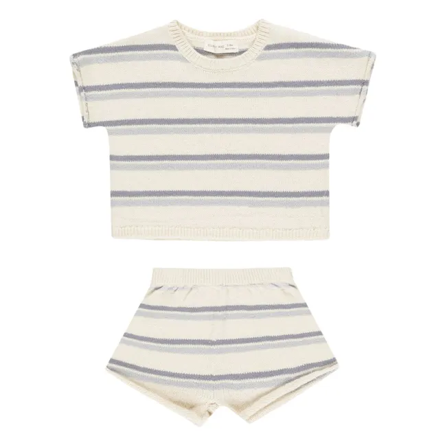 Mesh T-shirt and Short Set | Blue