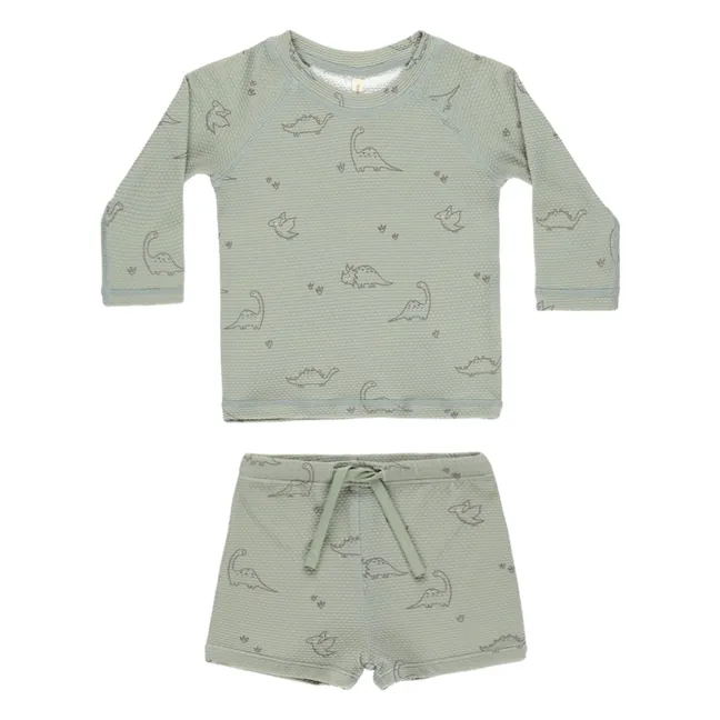 Finn T-Shirt und Rashguard Shorts Set | Seladon