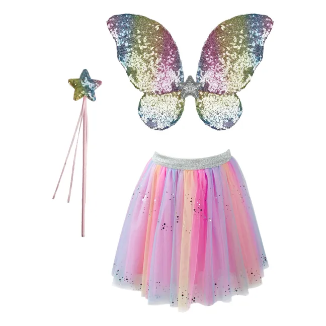 Tutú de mariposa con alas y varita mágica