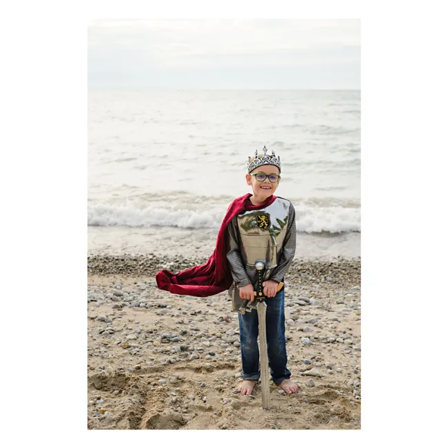 Kostüm eines Ritters mit seinem Umhang | Silber