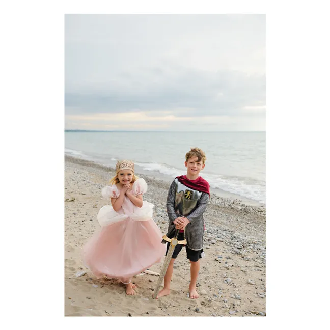 Kostüm eines Ritters mit seinem Umhang | Silber