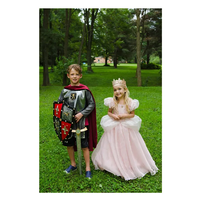 Kostüm eines Ritters mit seinem Umhang | Silber