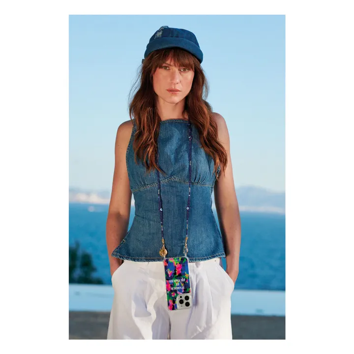 Chaine Longue Leda 120 cm | Bleu- Image produit n°1