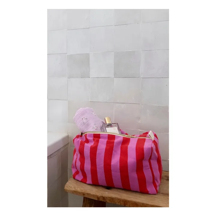 Neceser a rayas de Vic | Rosa Pálido- Imagen del producto n°1