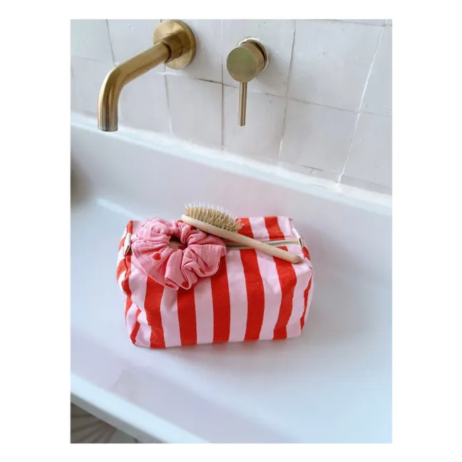 Borsa da toilette Vic a righe | Rosso