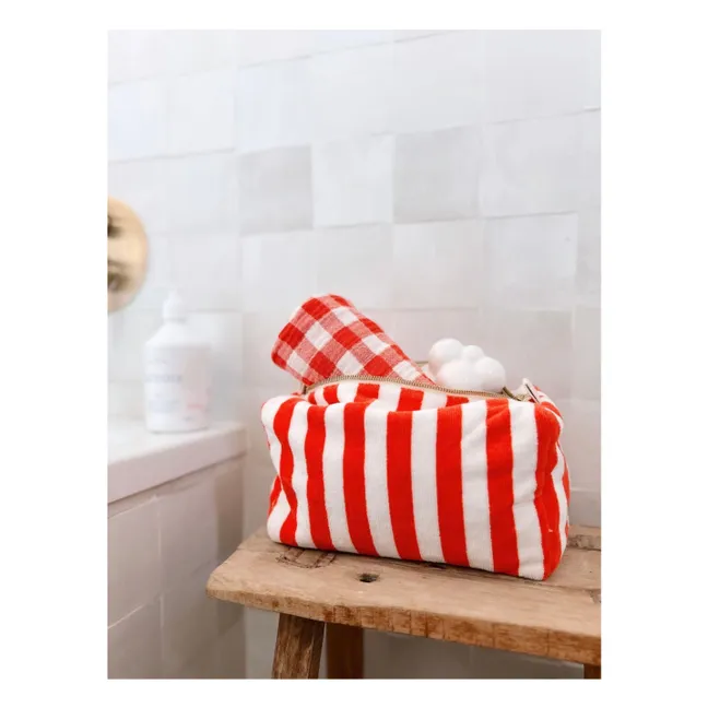 Neceser de rizo a rayas de Vic | Rojo