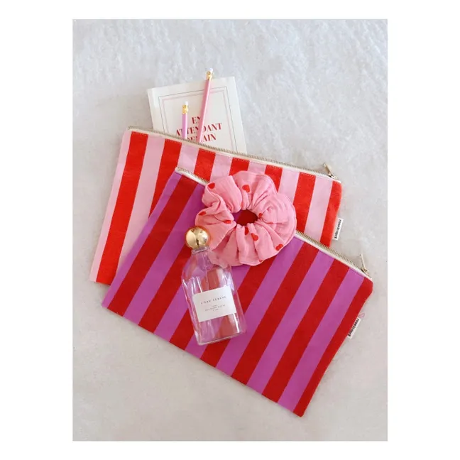 Bolso de mano a rayas Lili | Rosa Pálido