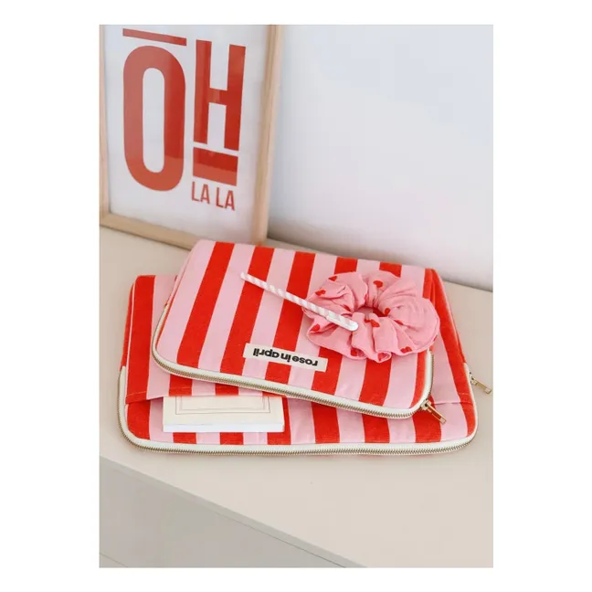 Octave computer case, striped | Red