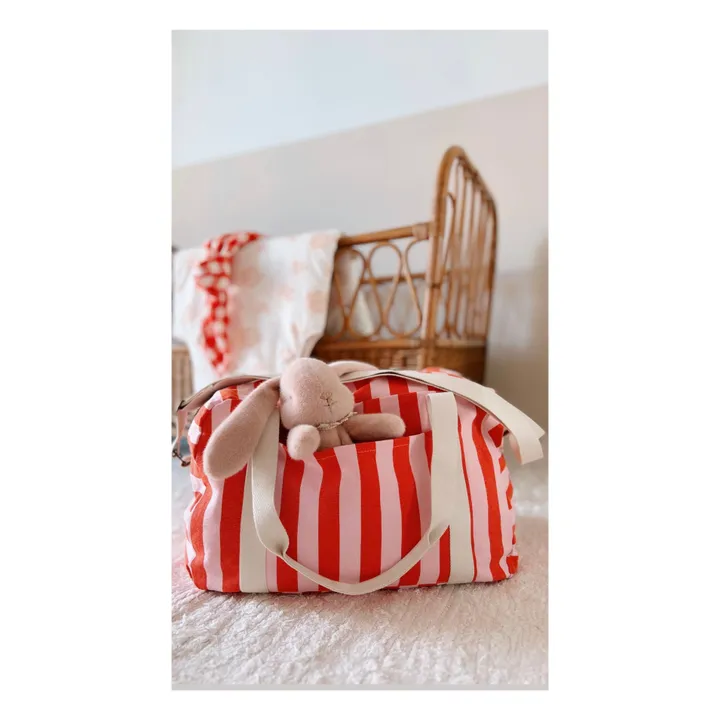 Bolso cambiador a rayas Raphaël | Rojo- Imagen del producto n°2