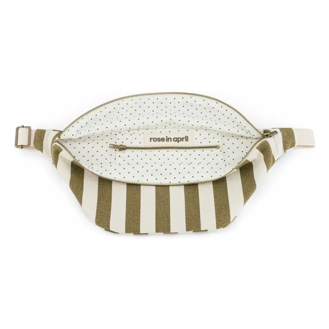 Sac banane rayé | Olive