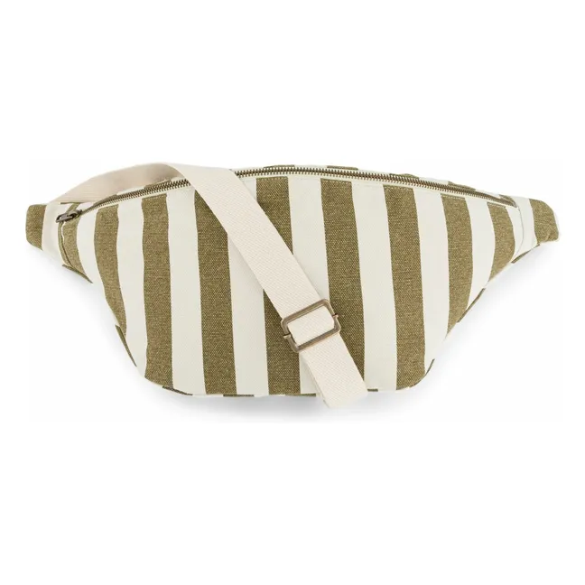 Sac banane rayé | Olive