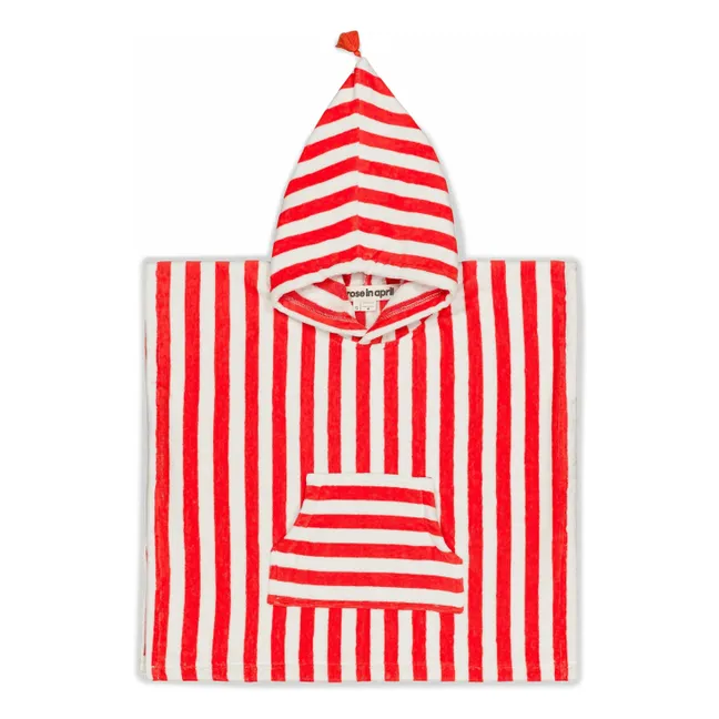 Badeponcho Suzon gestreift | Rot
