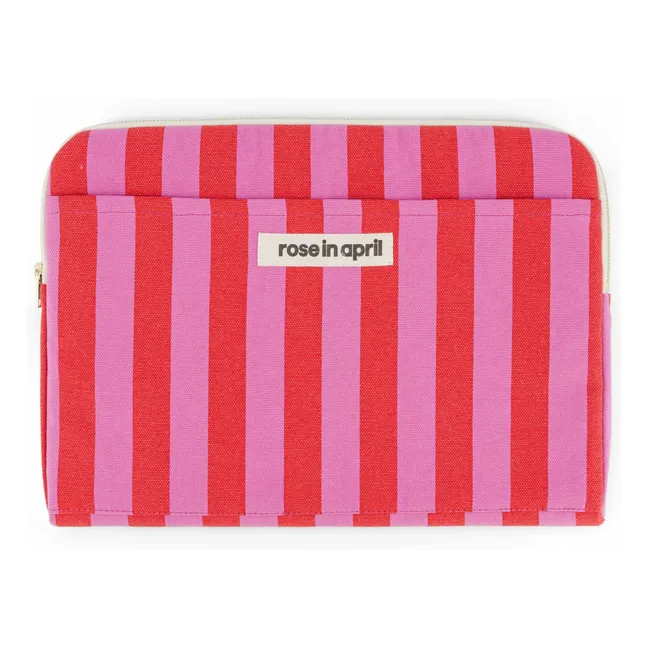 Funda de ordenador Octave, a rayas | Rosa Pálido