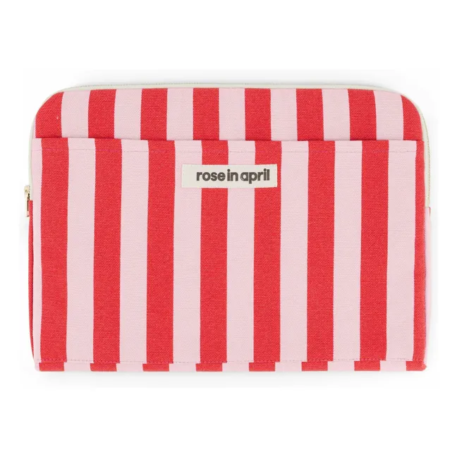 Housse d'ordinateur Octave rayée | Rouge