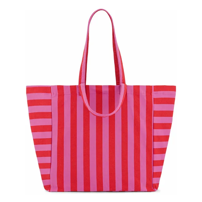 Borsa shopping Elisa a righe | Rosso